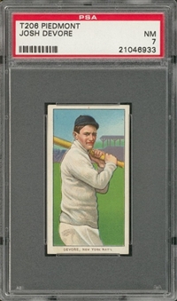 1909-11 T206 White Border Josh Devore – PSA NM 7